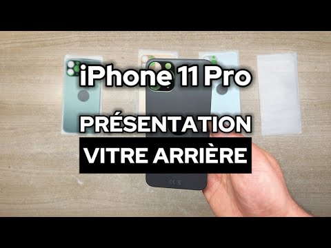 Vitre Arrière iPhone 11 Pro Noir (Grand Trou) avec Logo