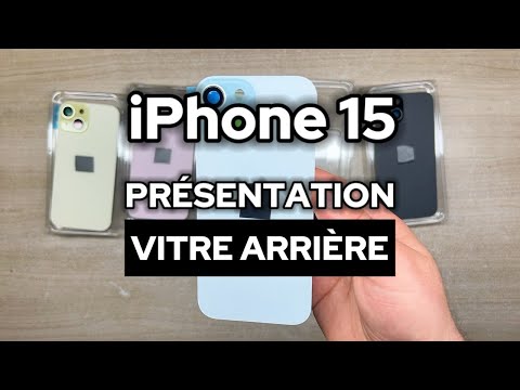 Vitre Arrière iPhone 15 Noir Assemblée avec Logo