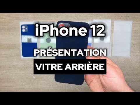 Vitre Arrière iPhone 12 Noir (Grand Trou) avec Logo