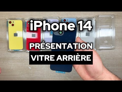 Vitre Arrière iPhone 14 Noir Minuit Assemblée avec Logo