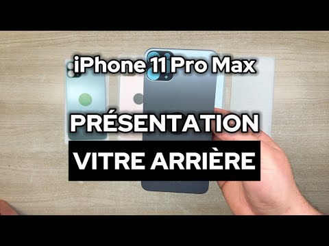 Vitre Arrière iPhone 11 Pro Max Noir (Grand Trou) avec Logo
