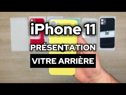 Vitre Arrière iPhone 11 Noir (Grand Trou) avec Logo