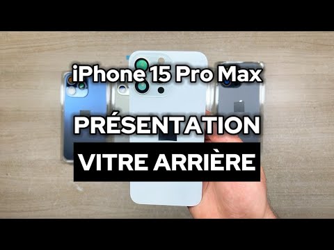 Vitre Arrière iPhone 15 Pro Max Titane Noir Assemblée avec Logo