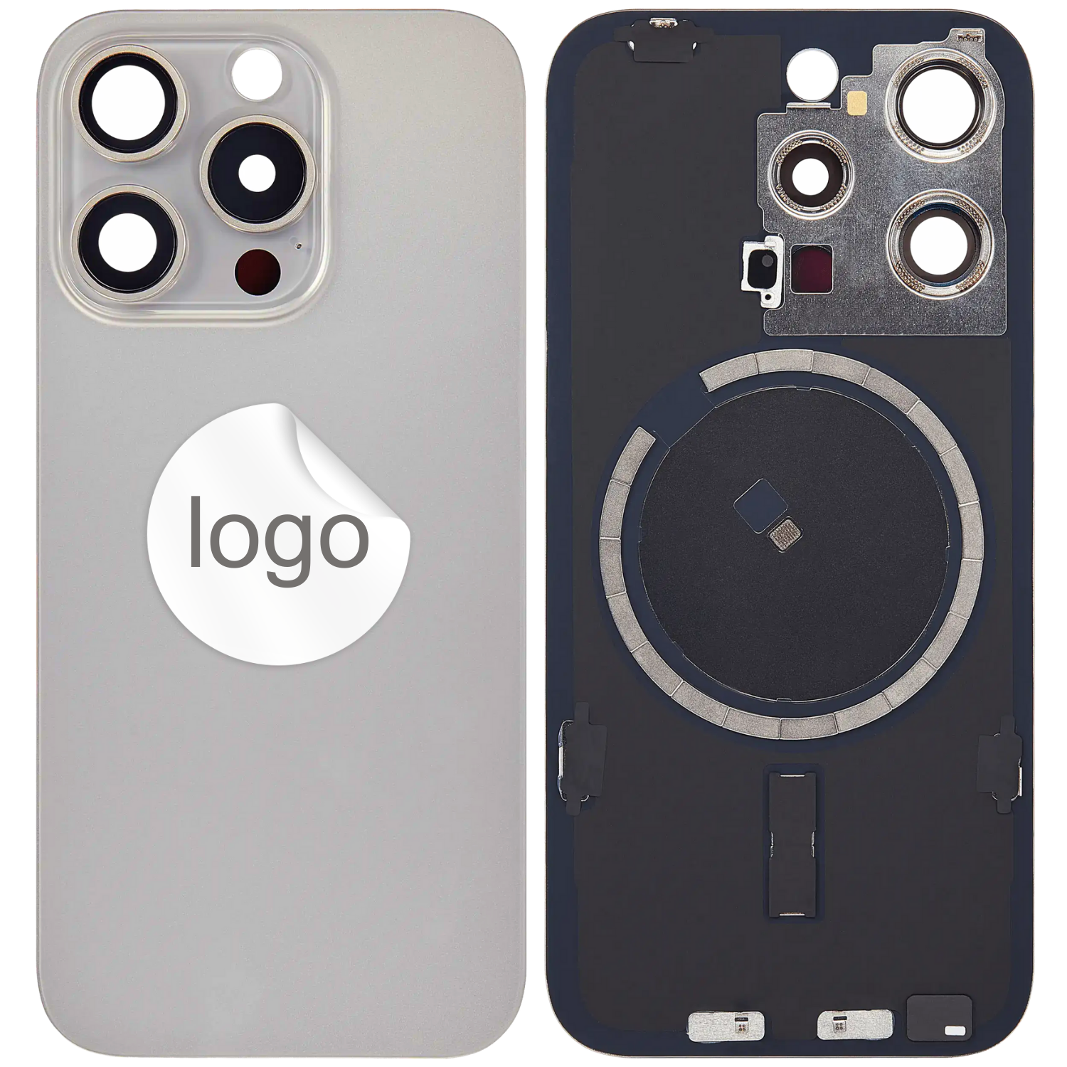 Vitre Arrière De Rechange Pour IPhone - Avec Plaque Métallique Et Logo Apple - Neuf Sous Blister