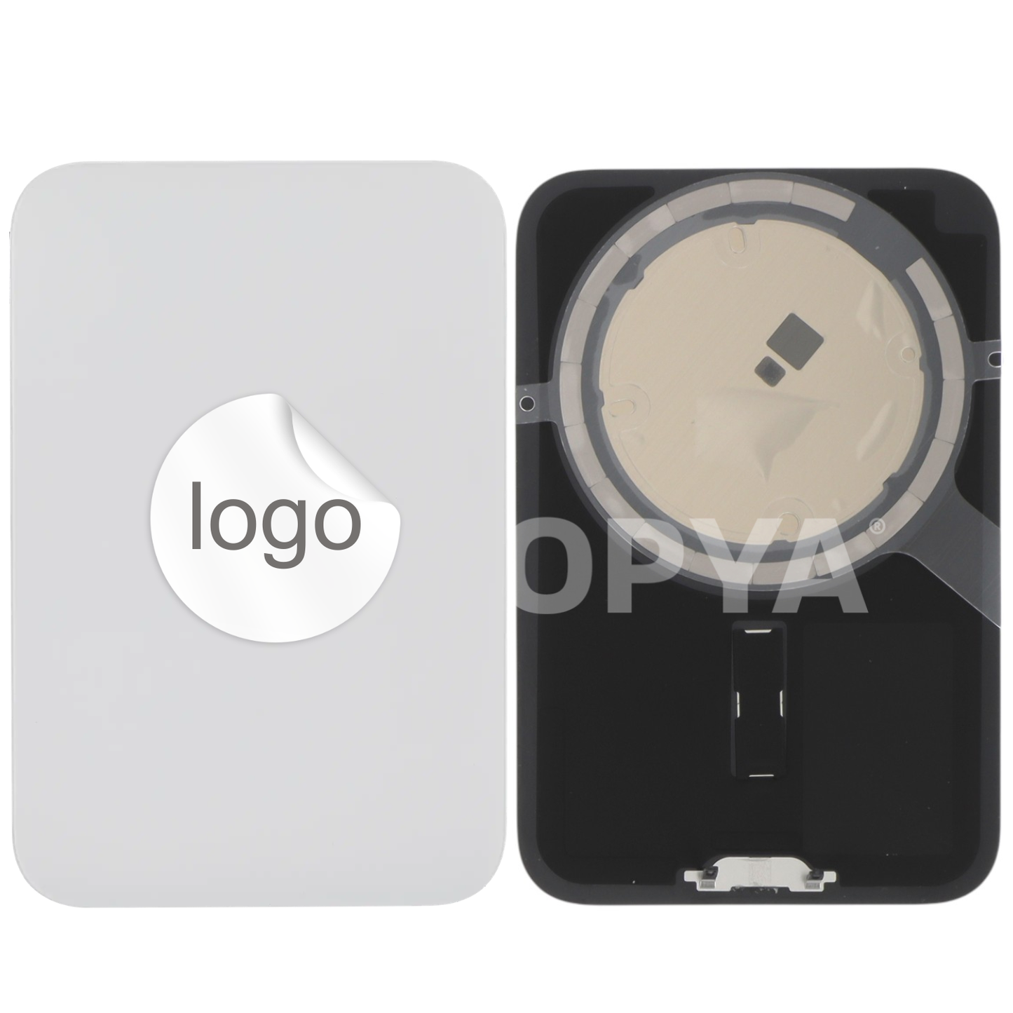 Vitre Arrière iPhone 17 Pro Argent Assemblée avec Logo