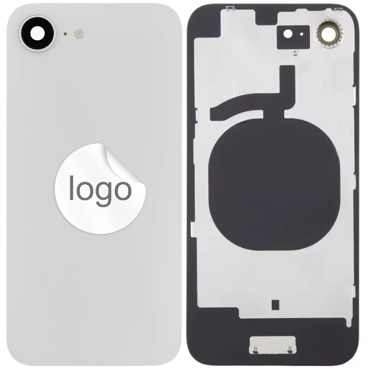 Vitre Arrière iPhone 16e Blanc Assemblée avec Logo