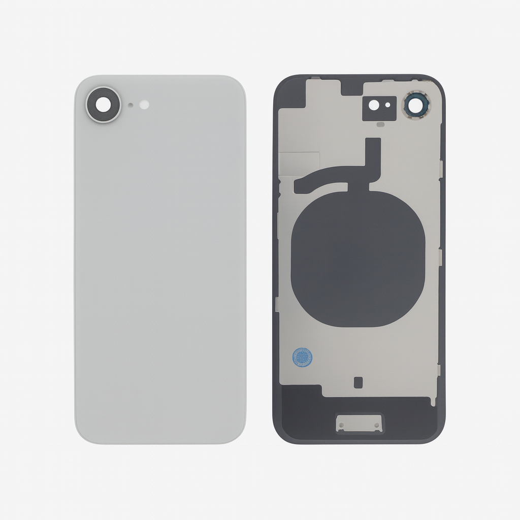 Vitre Arrière iPhone 16e Blanc Assemblée avec Logo