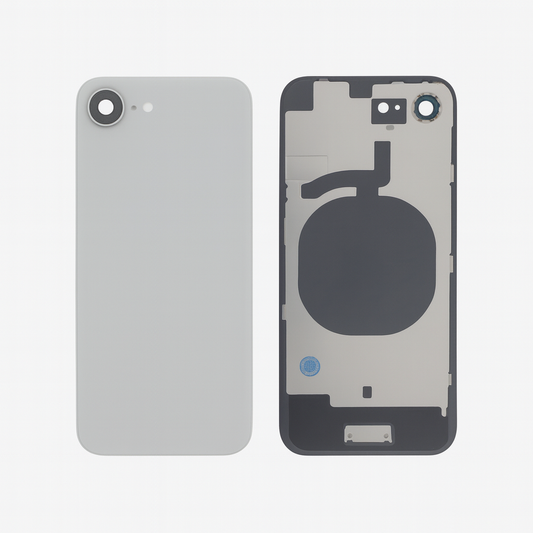 Vitre Arrière iPhone 16e Blanc Assemblée avec Logo
