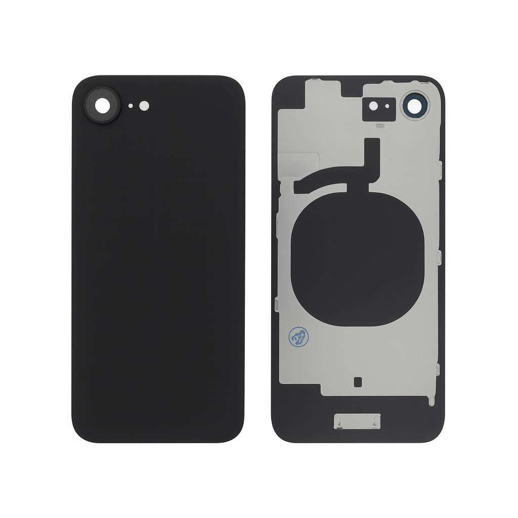 Vitre Arrière iPhone 16e Noir Assemblée avec Logo