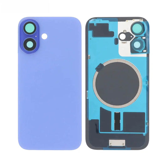 Vitre Arrière iPhone 16 Plus Bleu Outremer Assemblée avec Logo