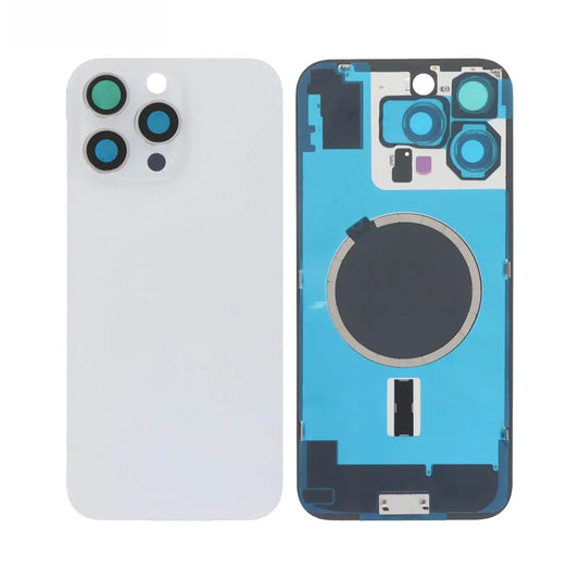 Vitre Arrière iPhone 16 Pro Max Titane Blanc Assemblée avec Logo