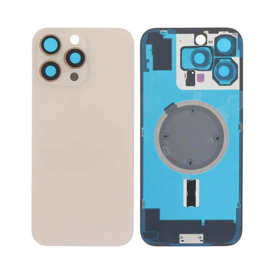 Vitre Arrière iPhone 16 Pro Max Titane Sable Assemblée avec Logo