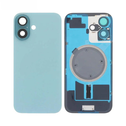 Vitre Arrière iPhone 16 Vert Sarcelle Assemblée avec Logo