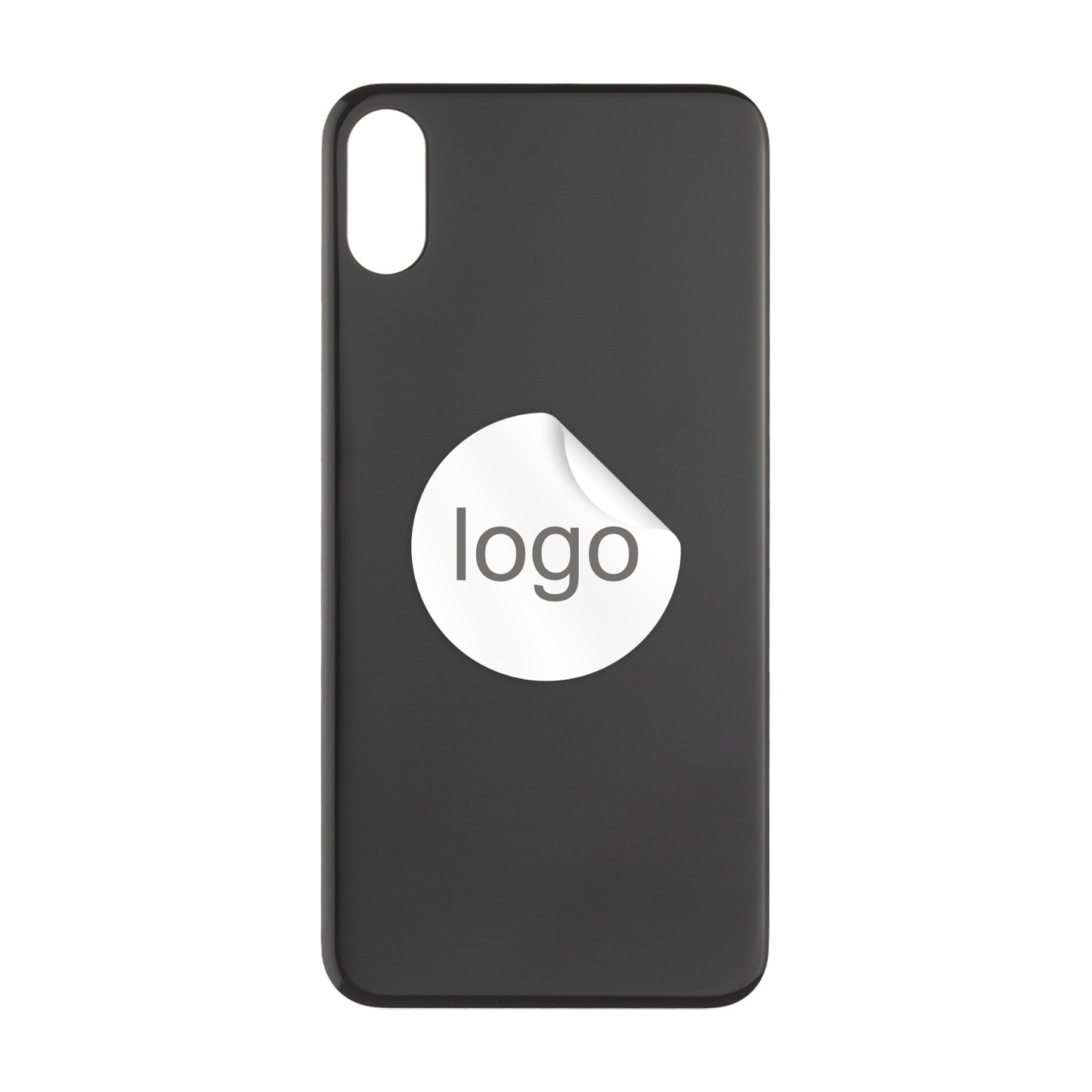 Vitre Arrière iPhone XS Max Noir (Grand Trou) avec Logo