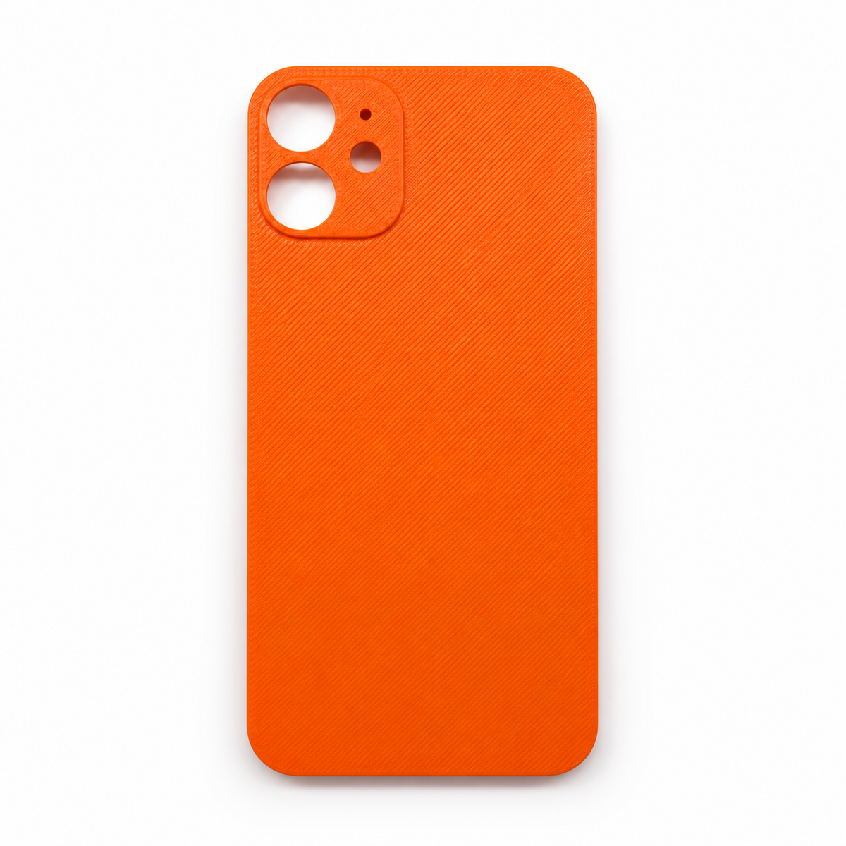 Vitre arrière orange imprimée en 3D compatible iPhone 12 mini – vue extérieure
