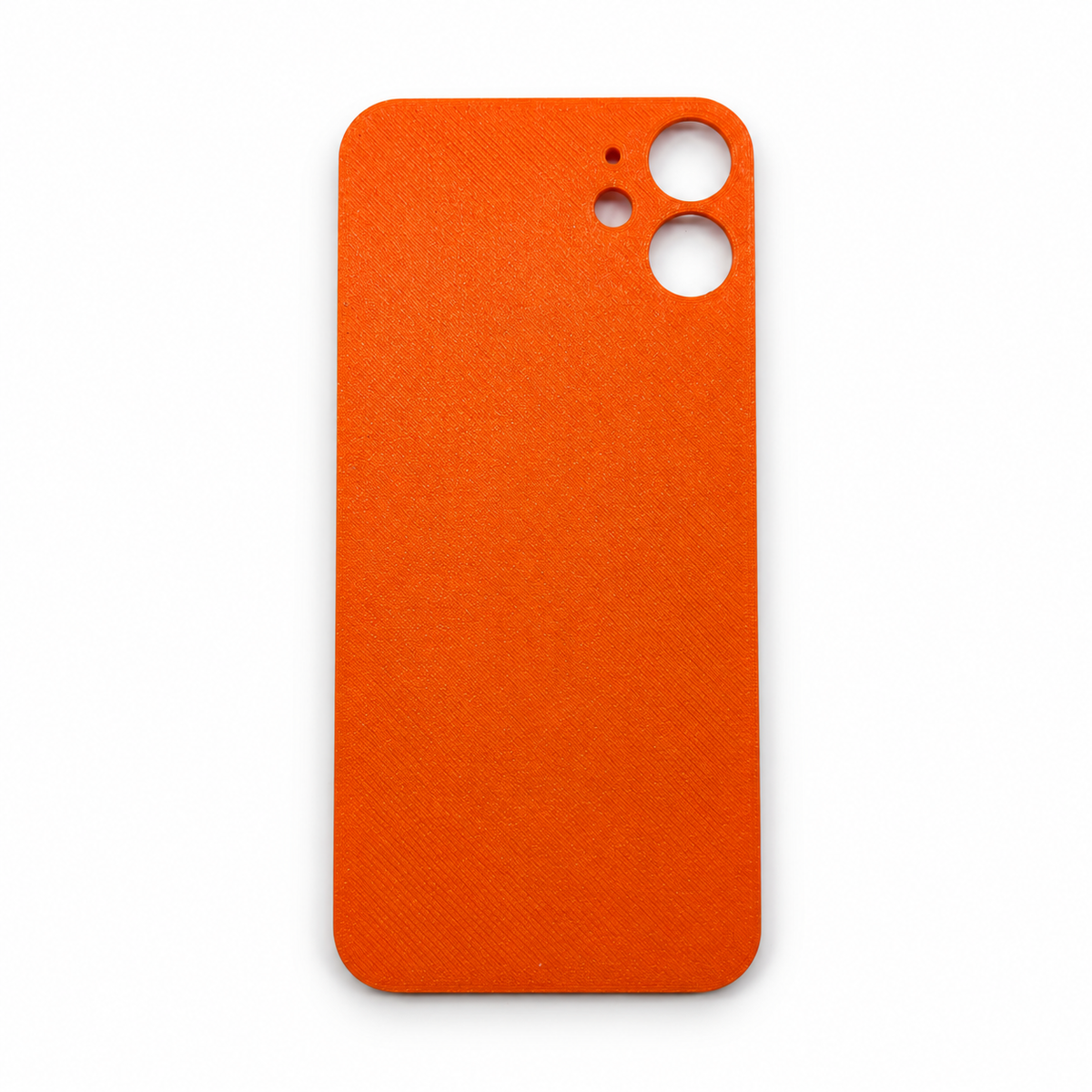 Vitre arrière orange imprimée en 3D compatible iPhone 12 mini – vue intérieure