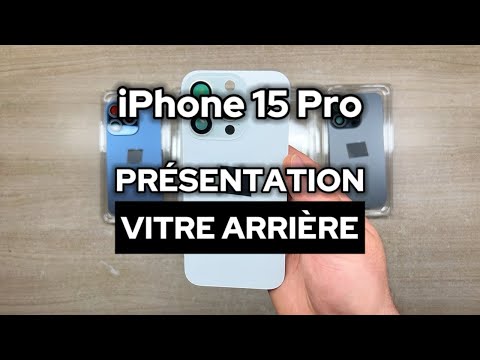 Vitre Arrière iPhone 15 Pro Titane Blanc Assemblée avec Logo