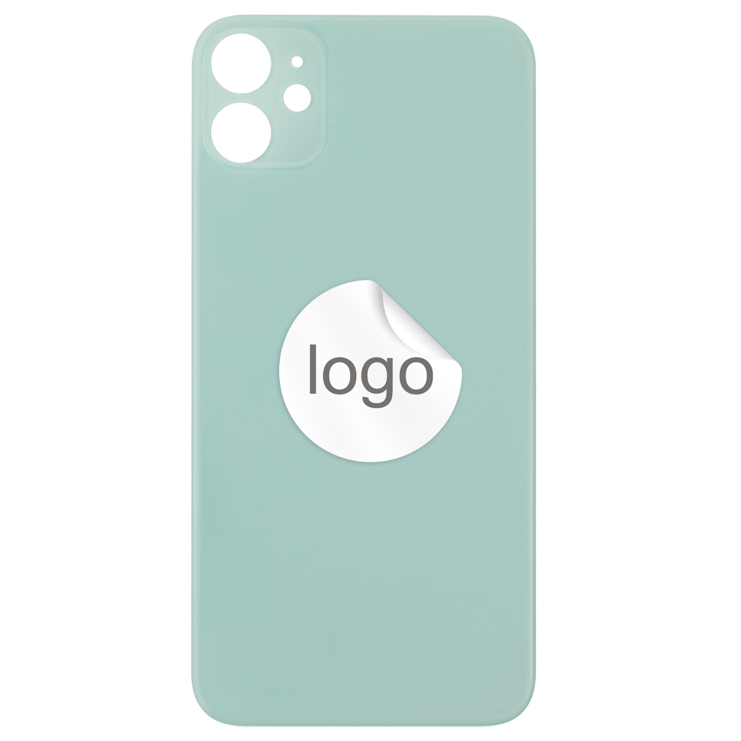 Vitre Arrière iPhone 11 Vert (Grand Trou) avec Logo