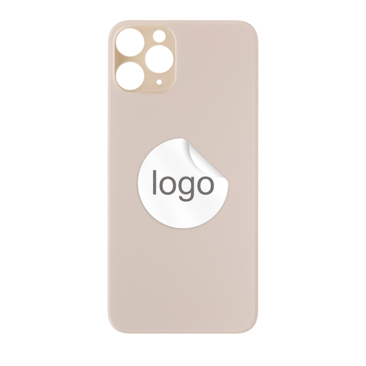 Vitre Arrière iPhone 11 Pro Or (Grand Trou) avec Logo