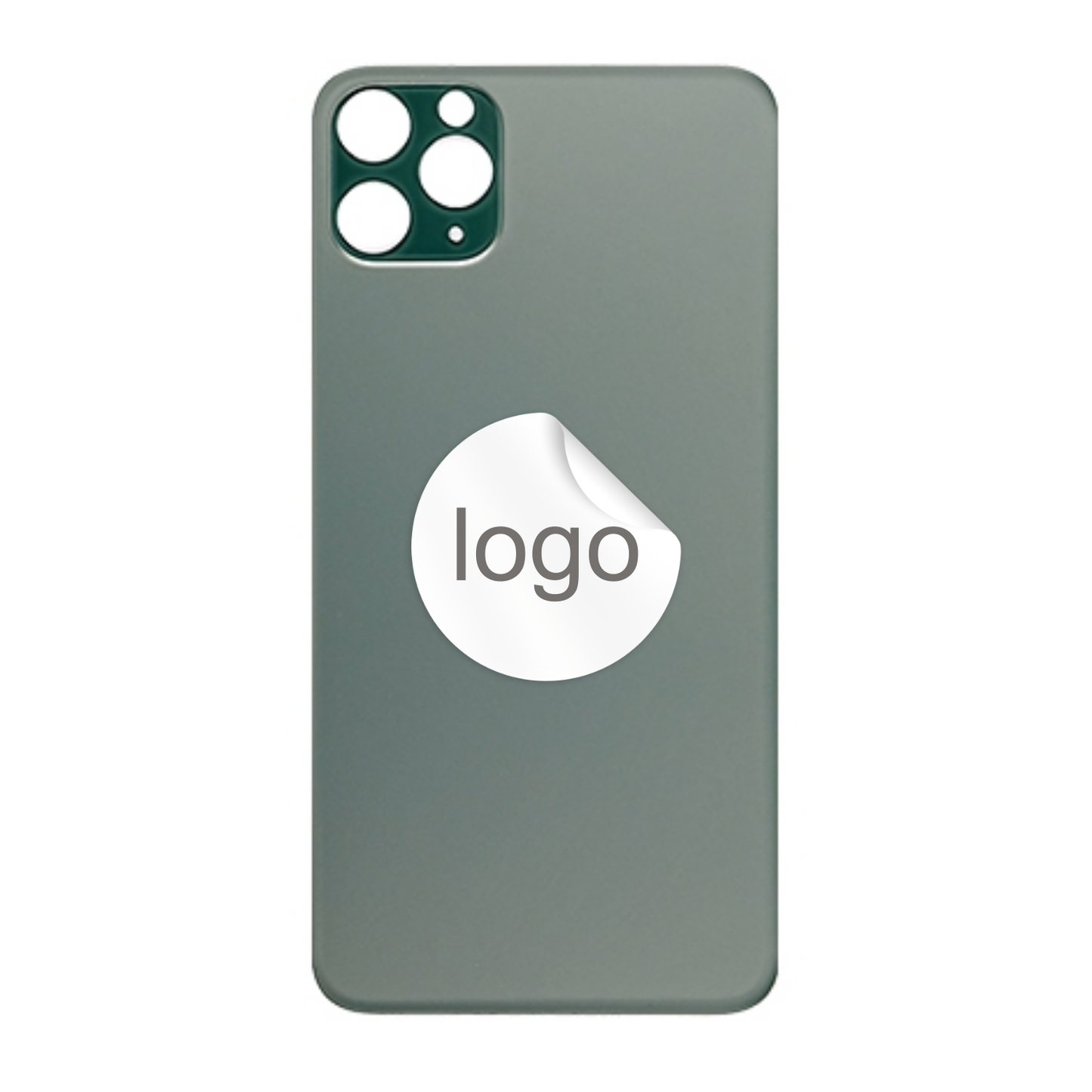 Vitre Arrière iPhone 11 Pro Vert Nuit (Grand Trou) avec Logo