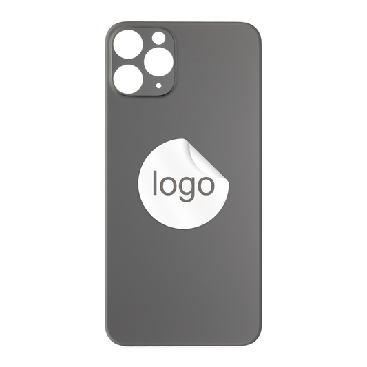 Vitre Arrière iPhone 11 Pro Max Noir (Grand Trou) avec Logo