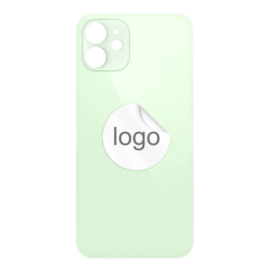 Vitre Arrière iPhone 12 Vert (Grand Trou) avec Logo