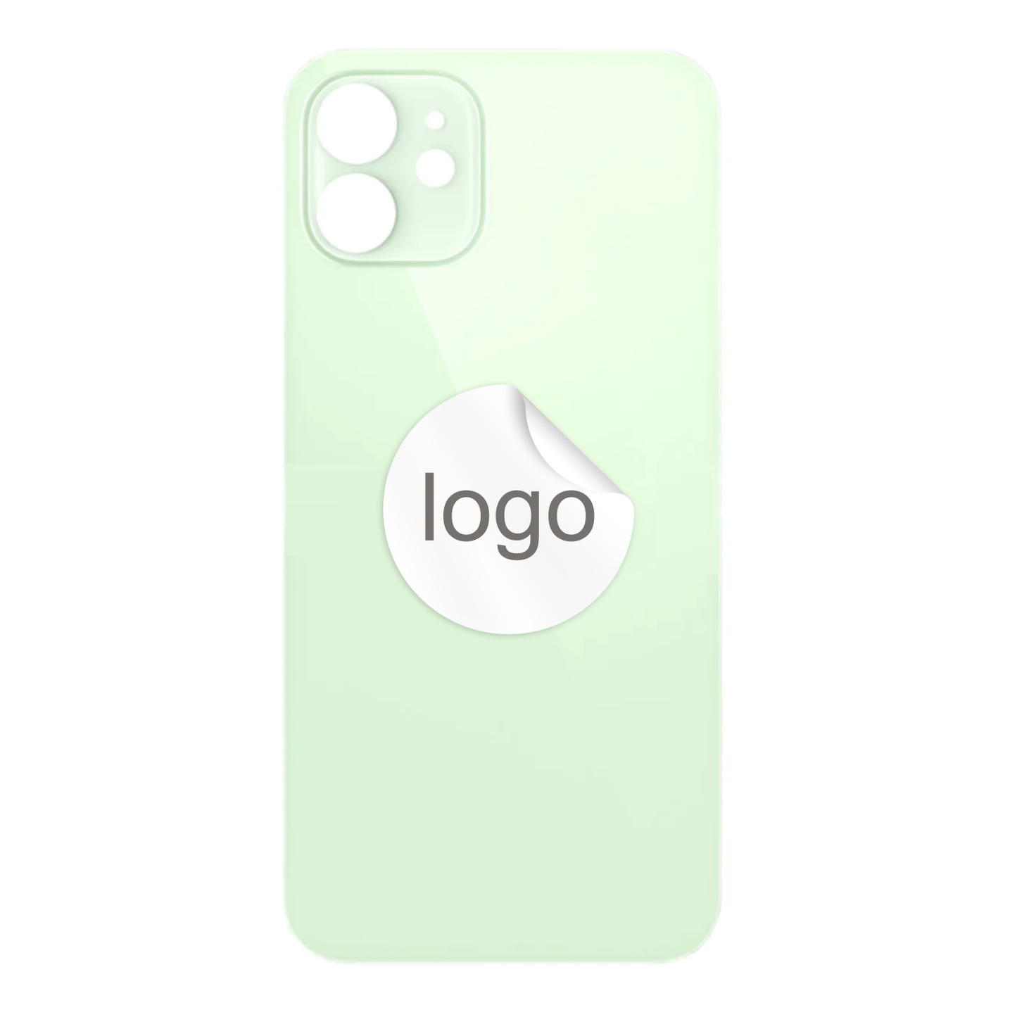 Vitre Arrière iPhone 12 mini Vert (Grand Trou) avec Logo
