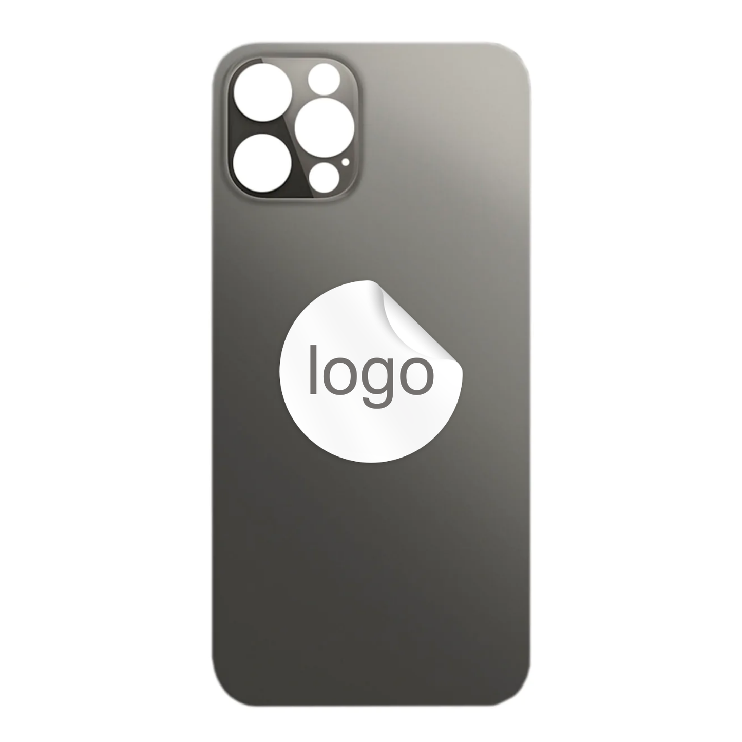 Vitre Arrière iPhone 12 Pro Noir Graphite (Grand Trou) avec Logo