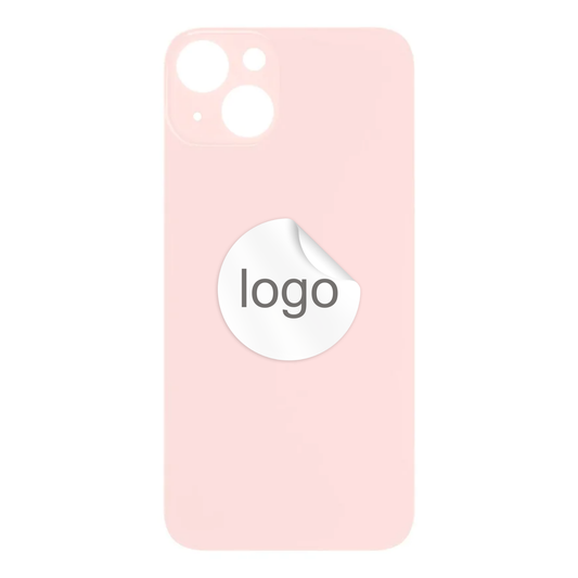 Vitre Arrière iPhone 13 Rose (Grand Trou) avec Logo