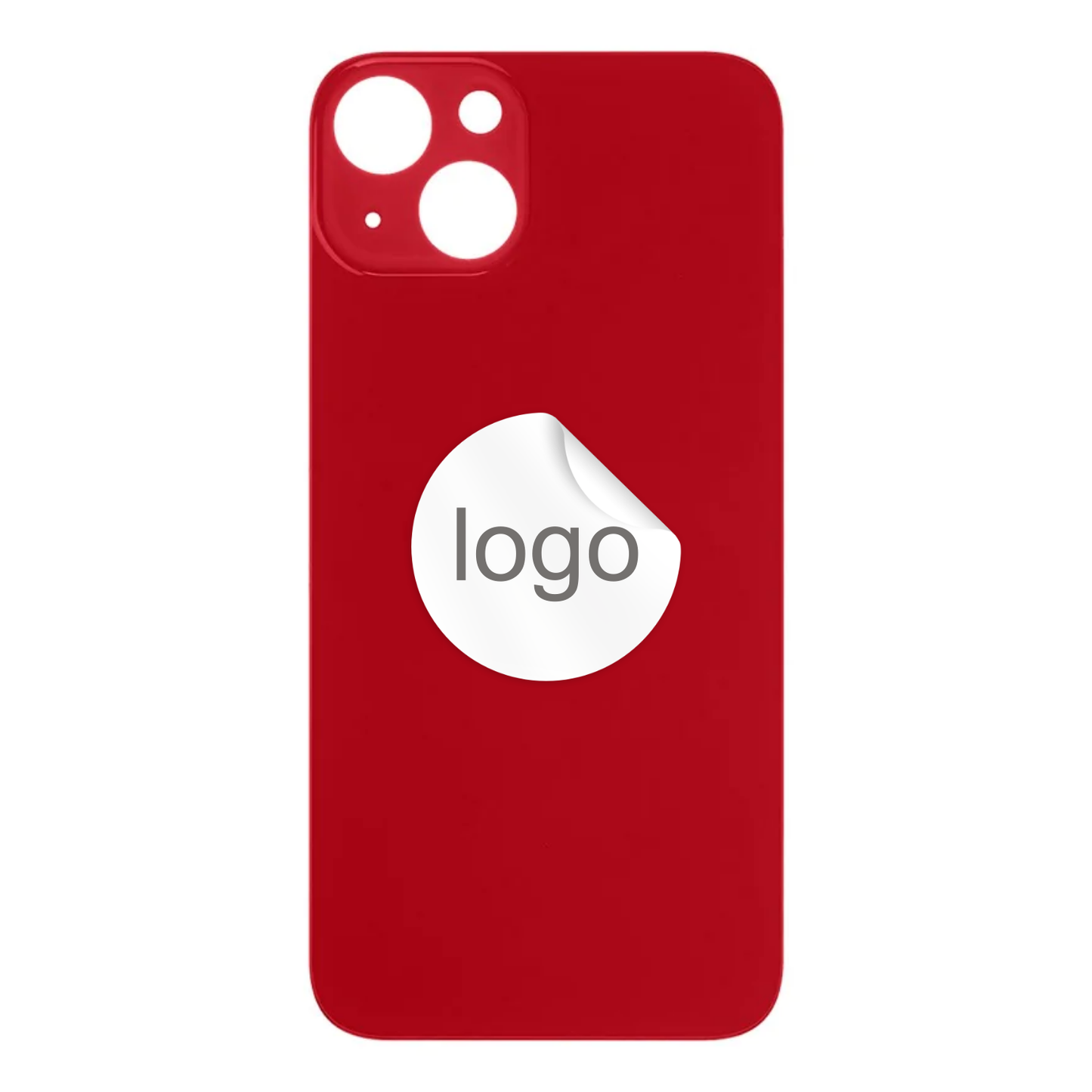 Vitre Arrière iPhone 13 Rouge (Grand Trou) avec Logo