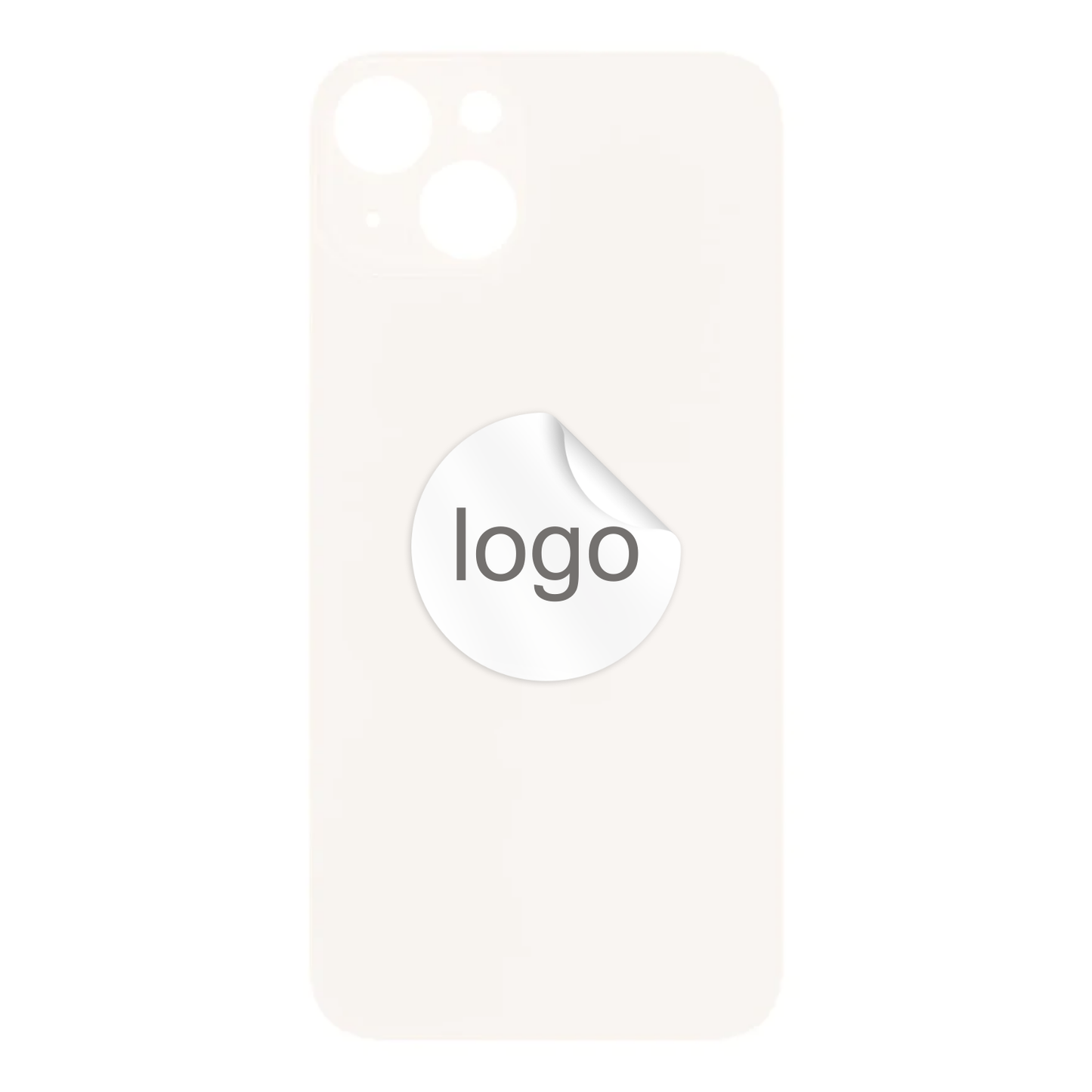 Vitre Arrière iPhone 13 mini Blanc Lumière stellaire (Grand Trou) avec Logo