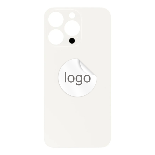 Vitre Arrière iPhone 13 Pro Blanc Argent (Grand Trou) avec Logo