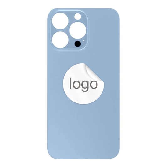 Vitre Arrière iPhone 13 Pro Bleu Alpin (Grand Trou) avec Logo