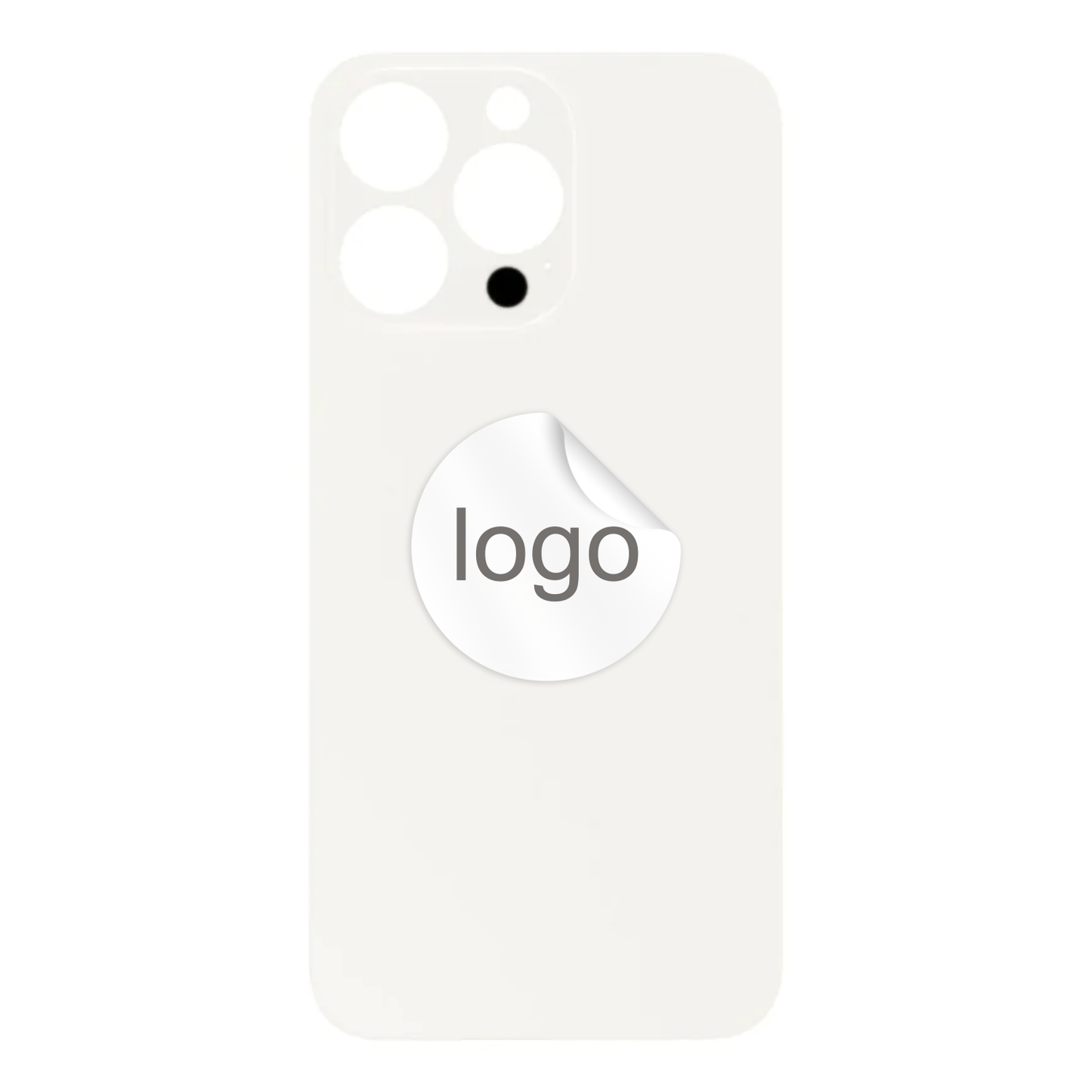 Vitre Arrière iPhone 13 Pro Max Blanc Argent (Grand Trou) avec Logo