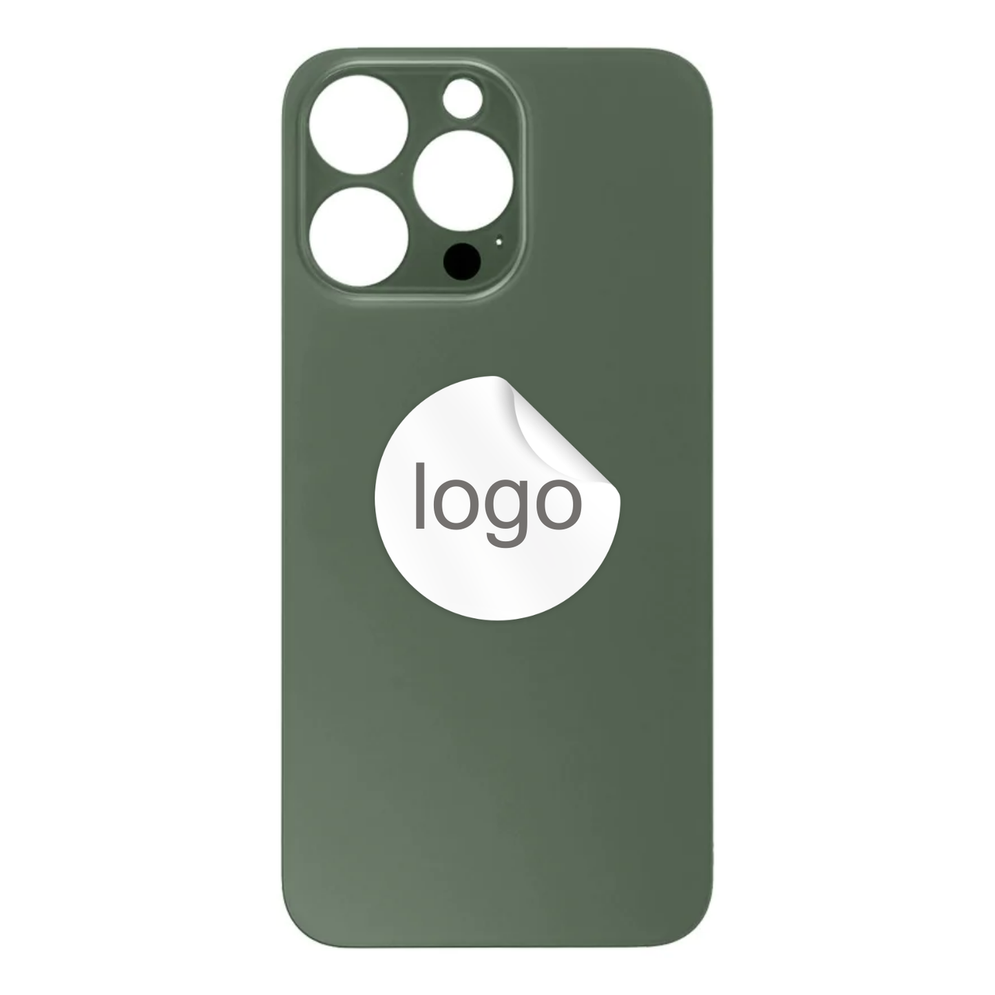 Vitre Arrière iPhone 13 Pro Max Vert Alpin (Grand Trou) avec Logo