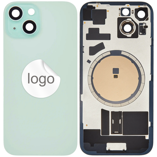 Vitre Arrière iPhone 15 Vert Assemblée avec Logo