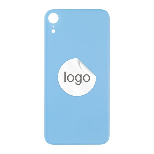 Vitre Arrière iPhone XR Bleu (Grand Trou) avec Logo