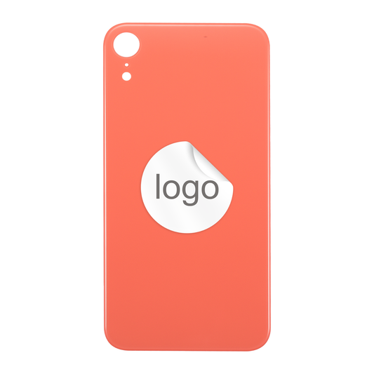 Vitre Arrière iPhone XR Orange Corail (Grand Trou) avec Logo