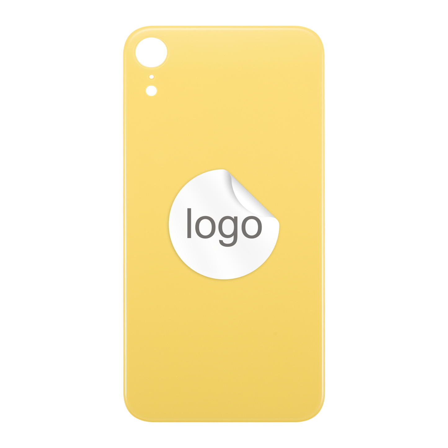 Vitre Arrière iPhone XR Jaune (Grand Trou) avec Logo