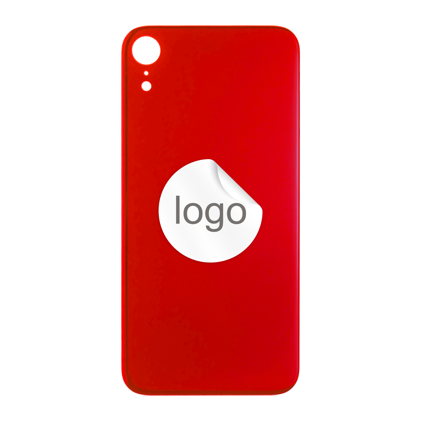 Vitre Arrière iPhone XR Rouge (Grand Trou) avec Logo
