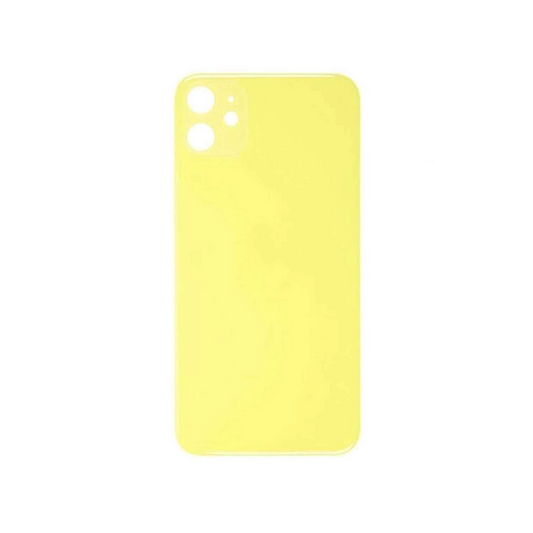 Vitre Arrière iPhone 11 Jaune (Grand Trou) avec Logo