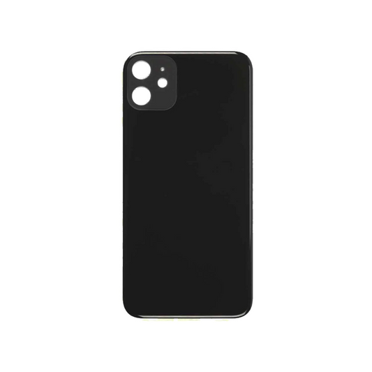 Vitre Arrière iPhone 11 Noir (Grand Trou) avec Logo