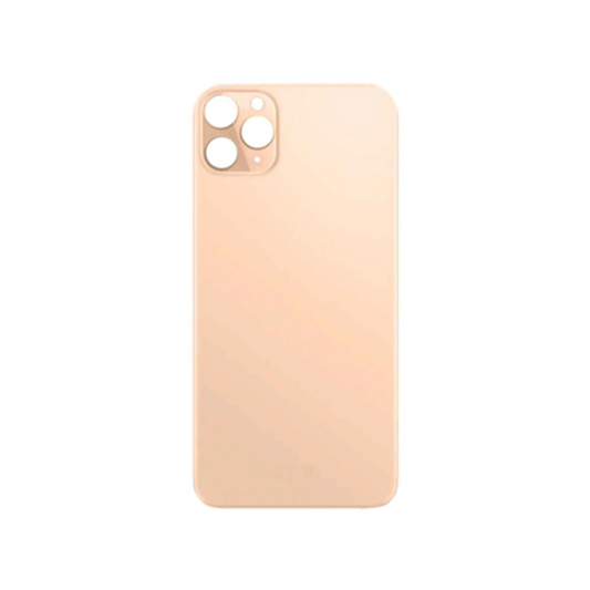 Vitre Arrière iPhone 11 Pro Max Or (Grand Trou) avec Logo