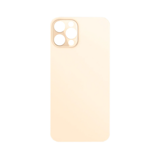 Vitre Arrière iPhone 12 Pro Or (Grand Trou) avec Logo
