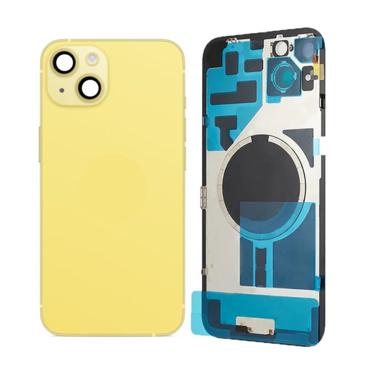 Vitre Arrière iPhone 14 Jaune Assemblée avec Logo