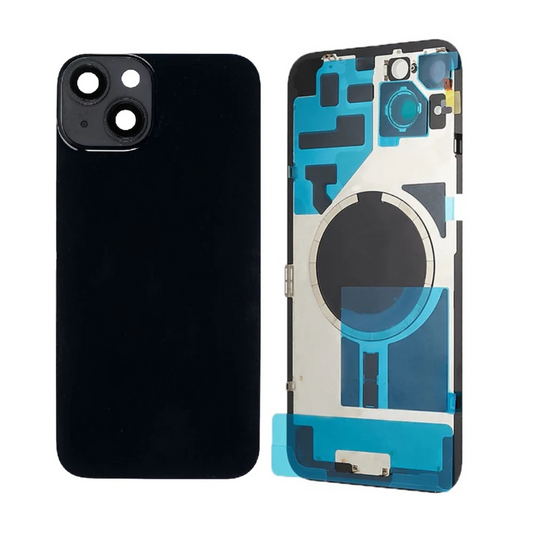 Vitre Arrière iPhone 14 Noir Assemblée avec Logo