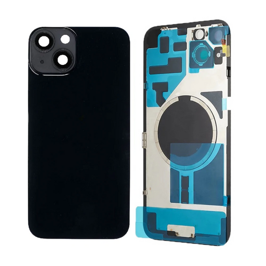 Vitre Arrière iPhone 14 Plus Noir Assemblée avec Logo