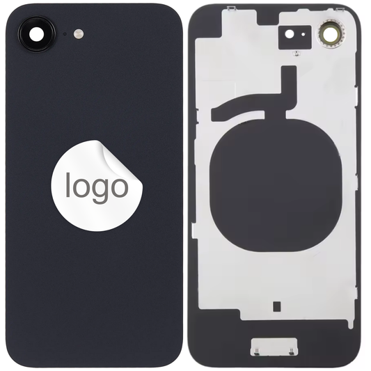 Vitre Arrière iPhone 16e Noir Assemblée avec Logo