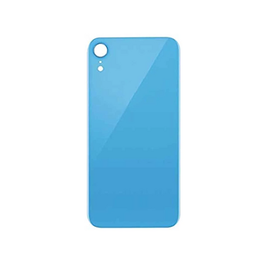 Vitre Arrière iPhone XR Bleu (Grand Trou) avec Logo