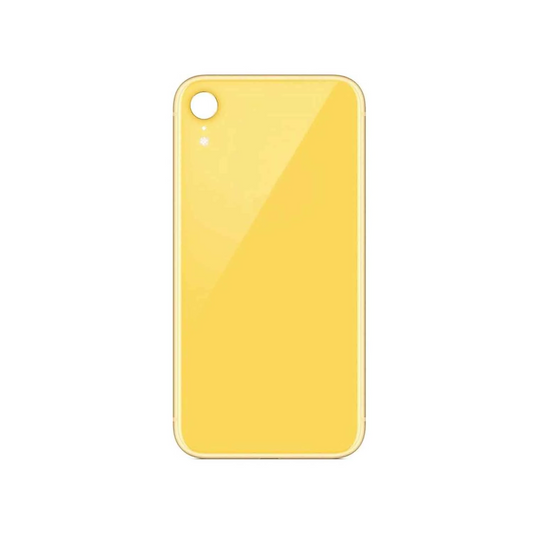 Vitre Arrière iPhone XR Jaune (Grand Trou) avec Logo